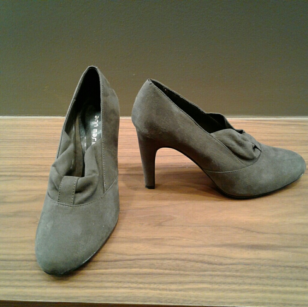 Grey suede ankle boots